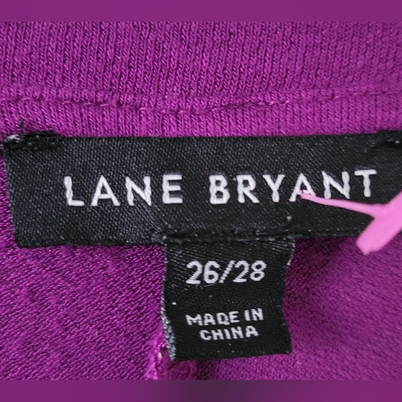 Lane Bryant Smocked Yoke Max Swing Purple Women's Tunic Top Drapey 26-28 - Picture 2 of 16